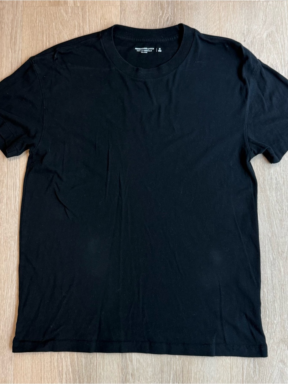 Abercrombie & Fitch Soft A&F Essentials Relaxed Men's Black Crew Neck T-Shirt